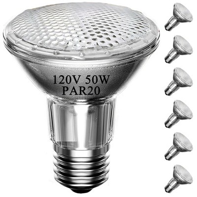Lachesan PAR20 Flood 50W 120V Light Bulbs, 6 Pcs Range Warm White 