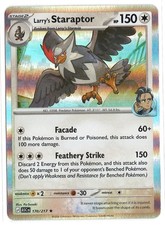 Carta Pokemon rara Larry's Staraptor 170/217 Ascese Heroes Holo quasi nuova