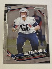 Will Campbell Rookie Card 2025 Panini Prizm #312 New England Patriots. rookie card picture