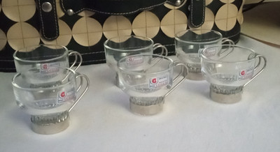 Set of 6 Beautiful KRISTALL LUBIANA Expresso Cups Made in Italy