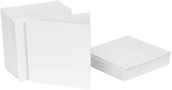 Klappkarten-Set Blanko | Faltkarten Mit Umschlag | 50 Karten & 50 UmschläGe | Ka-image