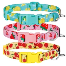 Fruit Design Dog Collars 3 Pack Nylon Adjustable for Large Dogs 18-26 inch