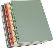Spiral Notebook, 4 Pcs 4 Color 9.8 Inch X 6.9 Inch B5 Thick Plastic Hardcover 7M