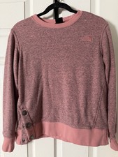 The North Face Women's Fleece Pullover Crewneck Sweatshirt Size S Side Buttons