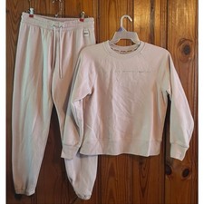 DKNY Women  s matching sweatsuit pinkBling joggers/ Crewneck Tracksuit small