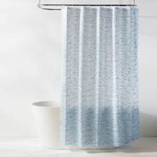 13pc PEVA Waves Shower Curtain with Rings Set Assorted Blues