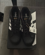 adidas Mens Black/White Lace-Up Low Top Athle...