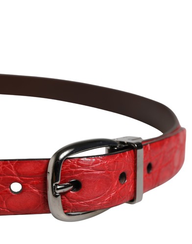 Dolce & Gabbana Herrengürtel rot exotisch Leder Metallschnalle - Bild 3 von 5