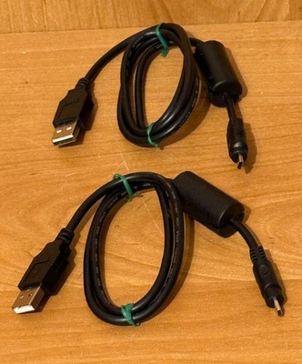 2x Mini USB Cable with Ferrite Core | 60cm & 80cm | USB 2.0 High Speed | Black