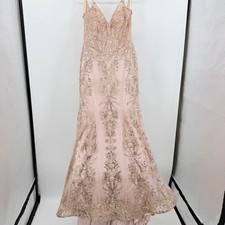 Cinderella Divine Rose Gold Sequin Mermaid Prom/Quinceanera Gown Dress Size 6