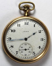 1921 Elgin Grade 303 12s 7j Rolled Gold Plate RGP Pocket Watch - Parts/Repair