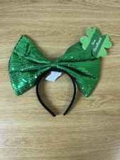 St. Patrick's Day Headband Green Sequins Bowknot Headbands Patrick's Day Hair