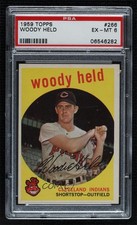 1959 Topps Woodie Held (White Back) #266 PSA 6 2d2
