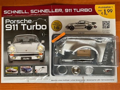 hachette, Porsche 911 Turbo 1:6, TEST 1. Ausgabe 2025, Bauanleitung und Bauteile