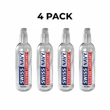 Swiss Navy Silicone Personal Lubricant 8 oz 4 Pack | Premium Long-Lasting Lube