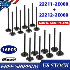 16PCS Engine Intake Valve & Exhaust Valves For Hyundai Kia 1.8L 2.0L 2012-2021