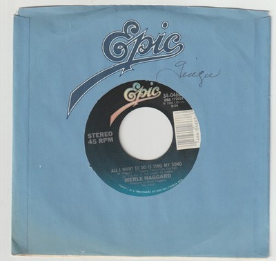Merle Haggard: A Place to Fall Apart/All I Want to do is Sing My Song 45rpm