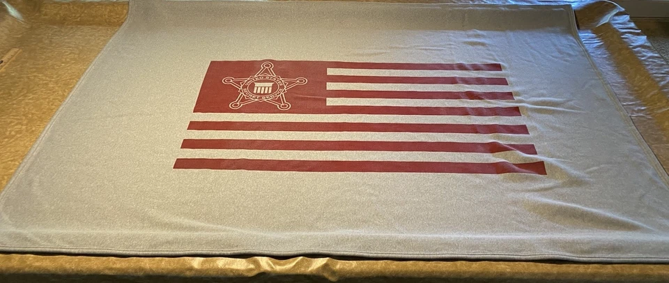 Secret Service  Flag Throw Blanket 55"X78" Grey And Red Soft Cobblestone Mills - Image 2 of 4