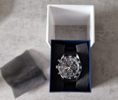 Ferrucci FOR MOTION Herrenuhr Quarz Schwarz Leder, Datum/Tag, Box
