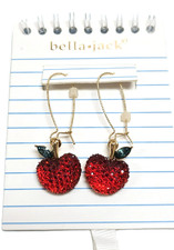 NEW BELLA JACK GOLD GREEN RED APPLE ACRYLIC CRYSTALS DROP DANGLE EARRINGS