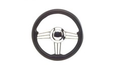 VOLANTE BARCA GOMMONE NERO INOX Ø 350 MM