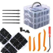 750 Pcs Car Retainer Clips Auto Fasteners Push Trim Clips Pin Rivet Bumper Kit