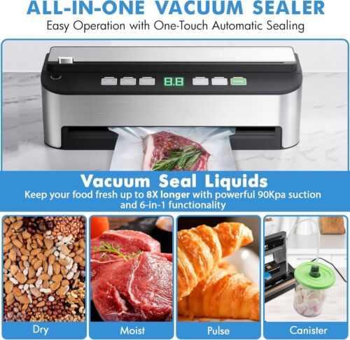 Zingle Vacuum Sealer Machine 6-in-1 Compact Food Sealing Dark Gray Bags HSEGAR - Picture 4 of 7