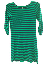 Old Navy Dress Women's Small Green and Black Stripe Casual 3/4 Sleeve Pullover