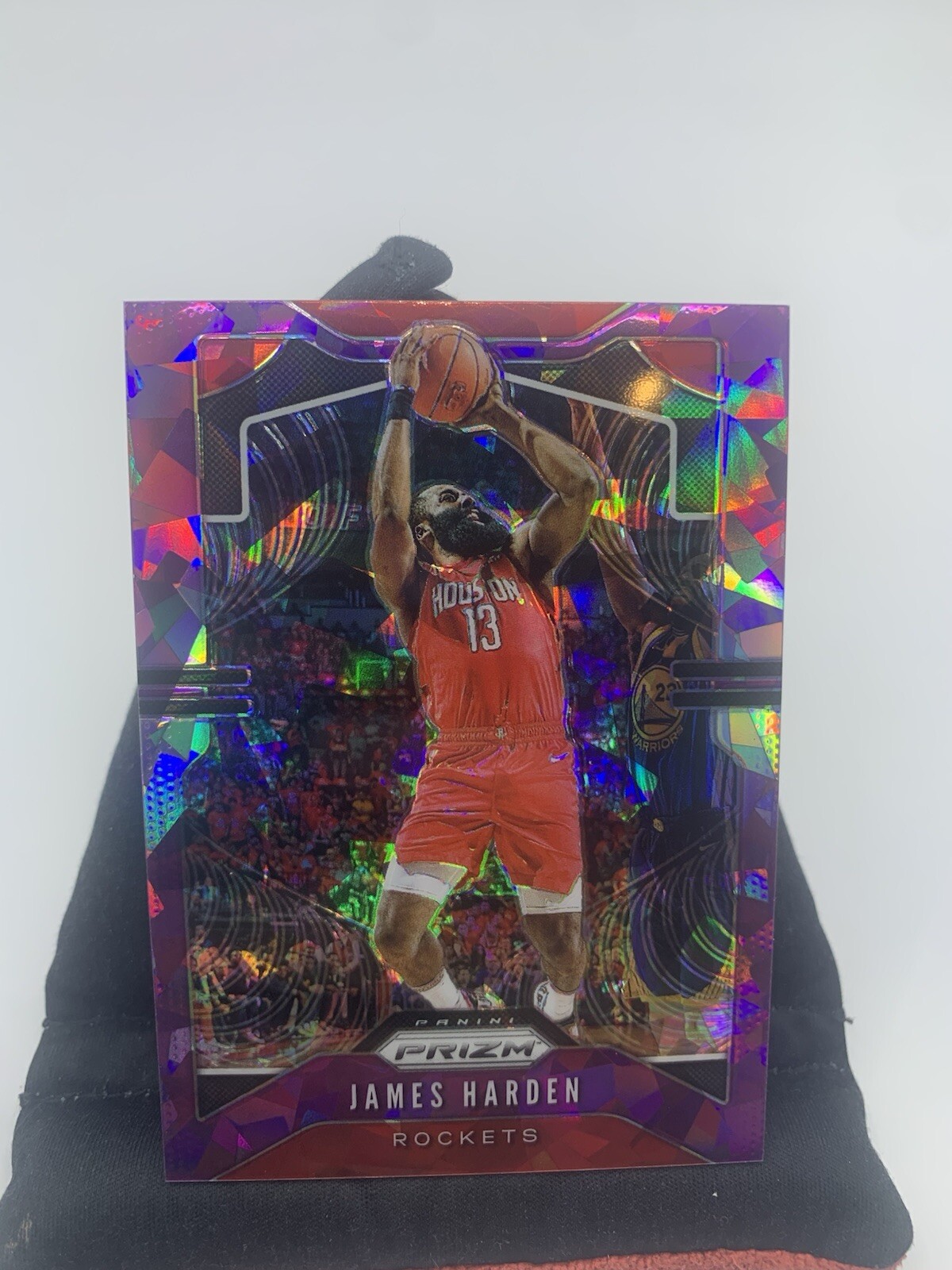 2019-20 Prizm James Harden Purple Cracked Ice Prizm SP /149 ROCKETS CLIPPERS F1