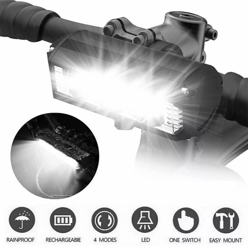LED Mountainbike Lichter Wiederaufladbares Fahrrad 2000MAH LED MTB Frontlampe - Bild 2 von 20