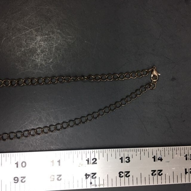 Multi Loop Pendant Necklace Brown MOP Bronze Hamm… - image 8