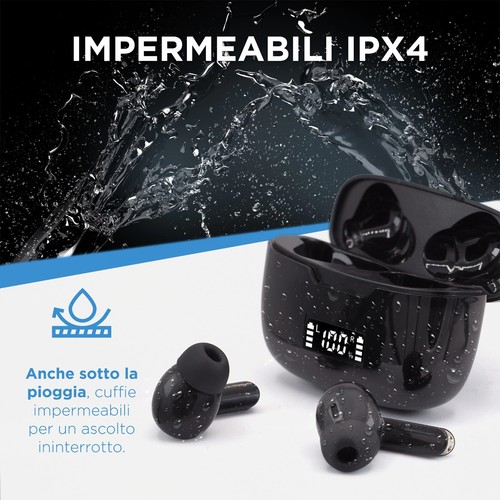 DCB SOUND |Cuffie Bluetooth 5.3 |Auricolari Bluetooth per IOS e ANDROID (Nero) - Zdjęcie 6 z 15