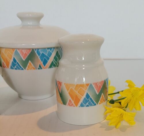 Steelite International England Creamer Sugar Bowl Salt Pepper Shakers Aztec - Picture 2 of 14