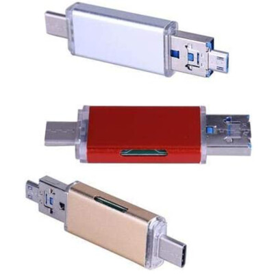 1TG 3  in 1 TF Card Reader Photo Stick USB Type C For Android Samsung Phone PC