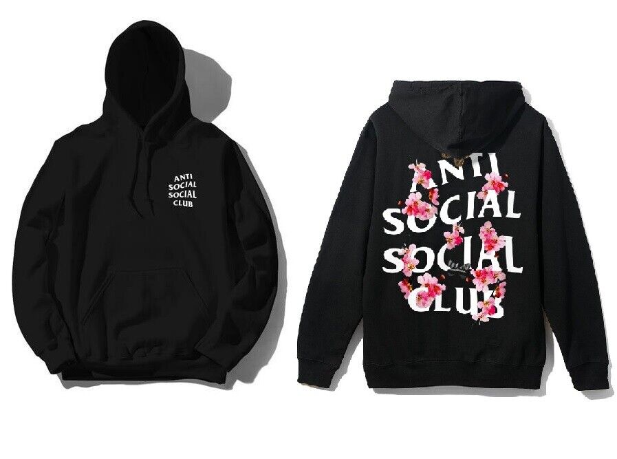 Ds Anti Social Social Club Assc White Logo Kkoch Black Flower Hoodie In  Hand | Ebay