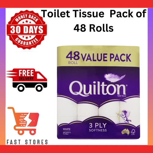 48x Quilton Toilet Paper Tissue Rolls 3-Ply 180 Sheets - Free postage Best Price