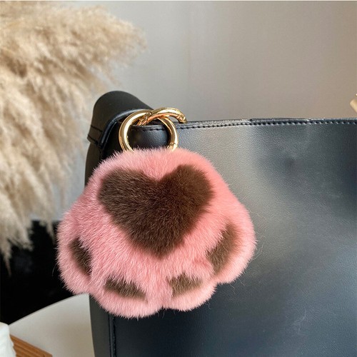 Rabbit Fur Pompom Keychain Ball Fluffy Fur Pendant Charm Bag Car Keyring - Picture 23 of 46