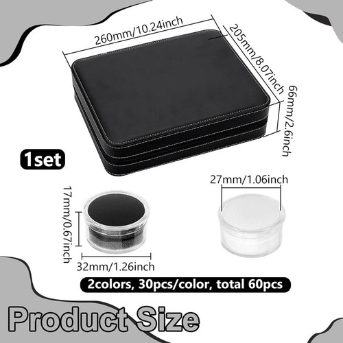60 Gem Display Case Diamond Gemstone Storage Box Small Round Plastic Containers - Picture 3 of 6