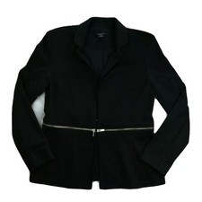 Iman Black Convertible Zip Peplum Jacket Size M