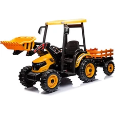 24V Ride On Tractor with Trailer Front Loader Kids Battery Powered Electric Toys