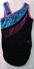 GK Gymnastics Leotard Adult X-Large AXL Dance Hologram Printer  Black