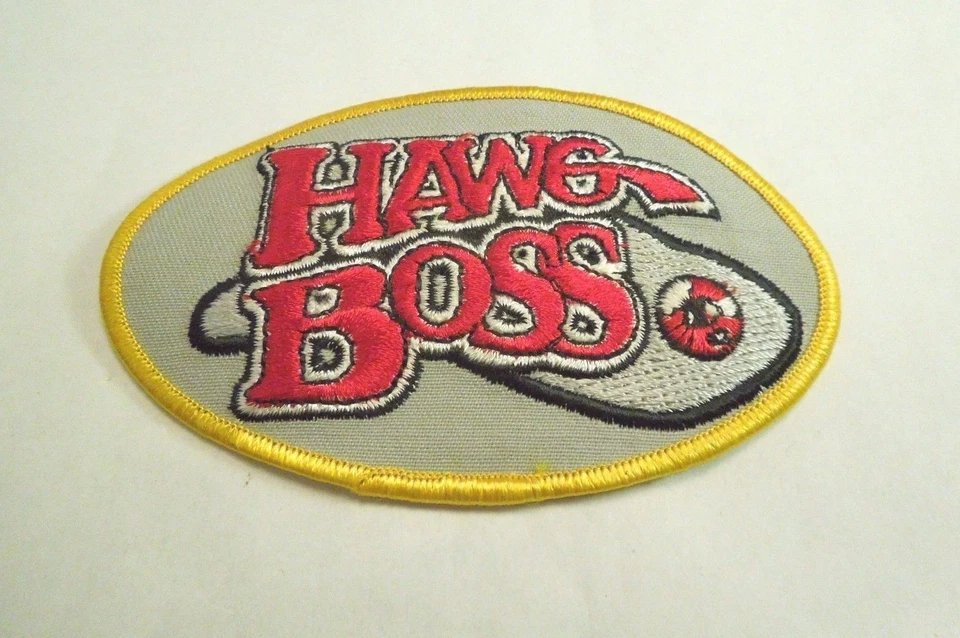 Logotipo de pesca vintage Hawg Boss adesivo de ferro - Imagem 2 de 3