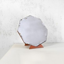Vintage Art Deco Frameless Sun Diamond Ribbon Cut Vanity Dressing Mirror #102190
