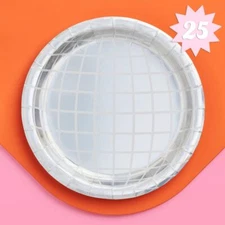 Disco Ball Paper Plates 25 pk 9" Bachelorette Party Space Cowboy 70s Groovy