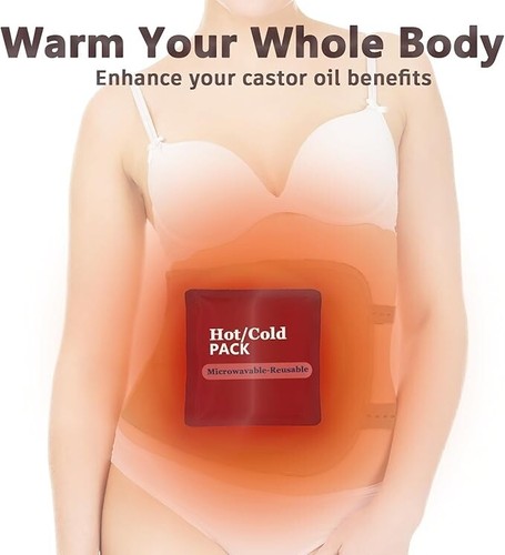 Castor Oil Pack Wraps for Liver Detox-Reusable/Washable Organic Oil Not Included - Picture 2 of 7