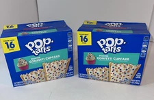 Kellogg's Pop Tarts FROSTED CONFETTI CUPCAKE Toaster Pastries 2 Boxes of 16 Ct