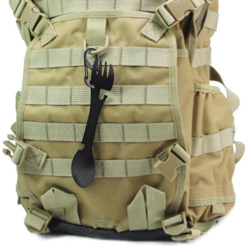5-in-1 Outdoor Survival Tool Camping Multi-functional Edc Fork Knife Spoon Open - Picture 6 of 26