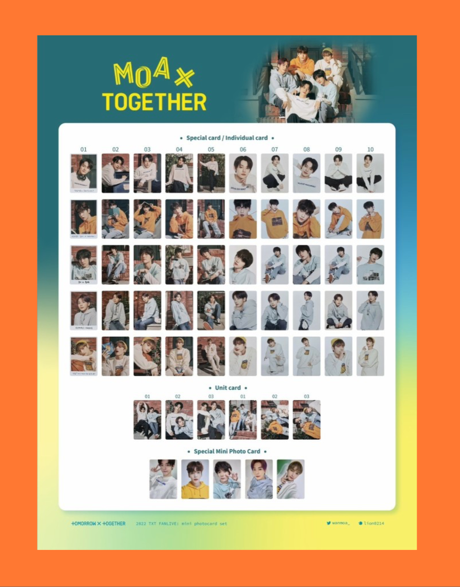 MINI CLASSEUR PHOTO TXT 2022 TOMORROW X TOGETHER FANLIVE MOA X TOGETHER