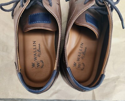 10M Wallin & Bros Brown Oxford Dress Shoes 10 Laces 