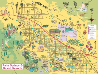 Vintage Palm Springs & Desert Resorts Visitor's Map & Guide 1997